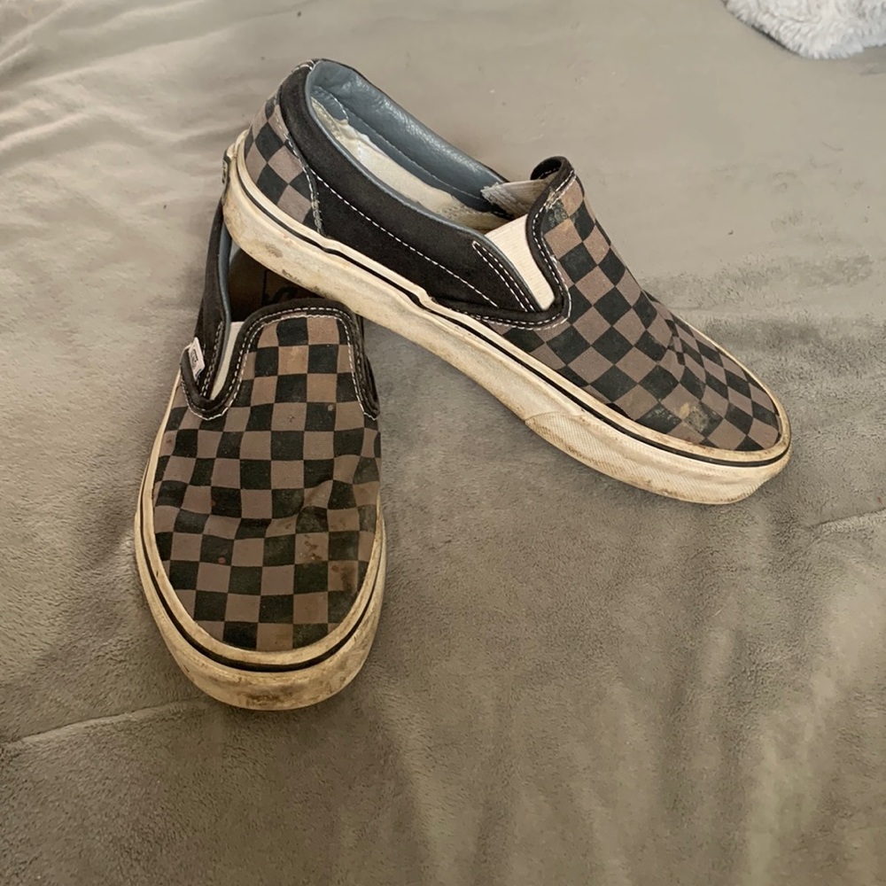 Grey & Black checkered Vans